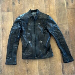 NICOLA Black Lightweight Shirt Jacket with Distressed Detailing